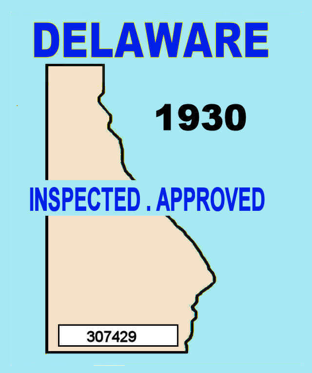 (image for) 1930 Delaware Inspection Sticker